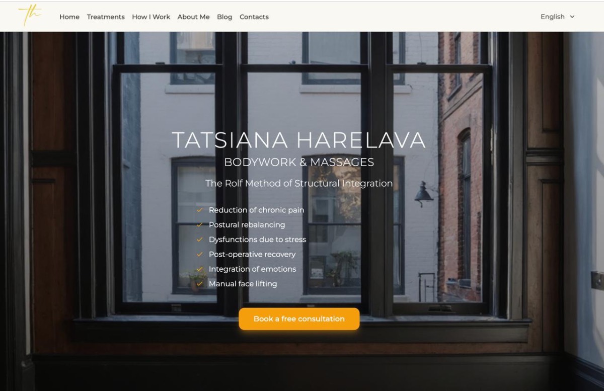 International bodywork practice website hero