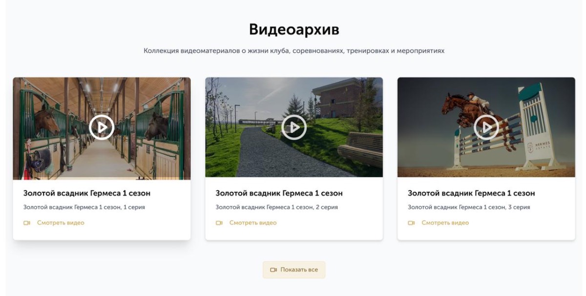 Video archive section